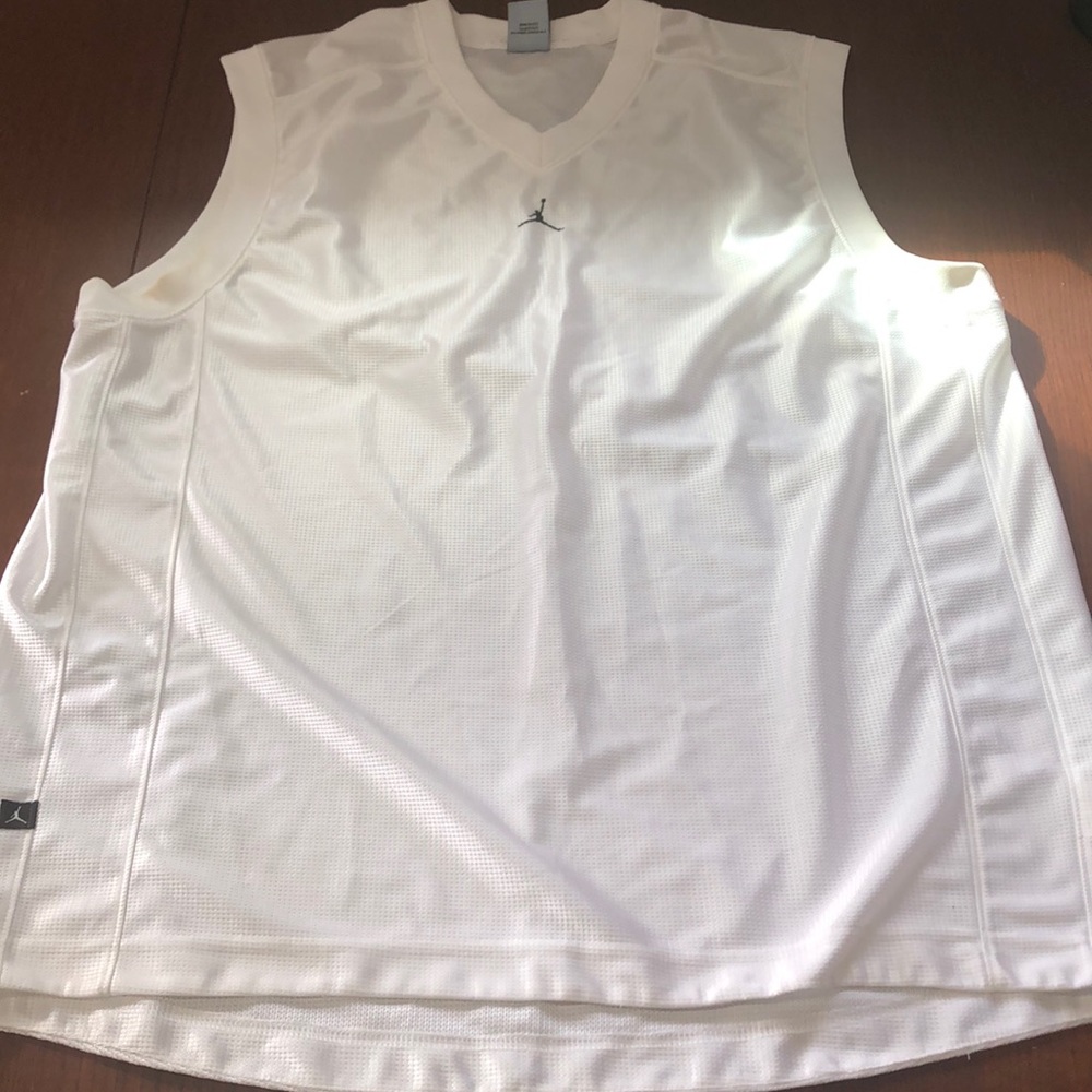 White Jordan Jersey Sleeveless Tank